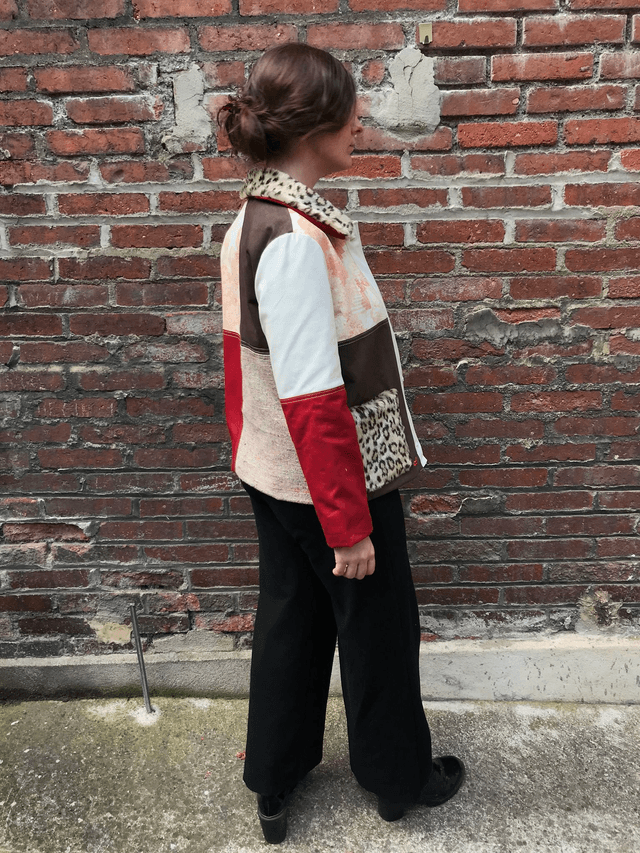 Veste patchwork léopard