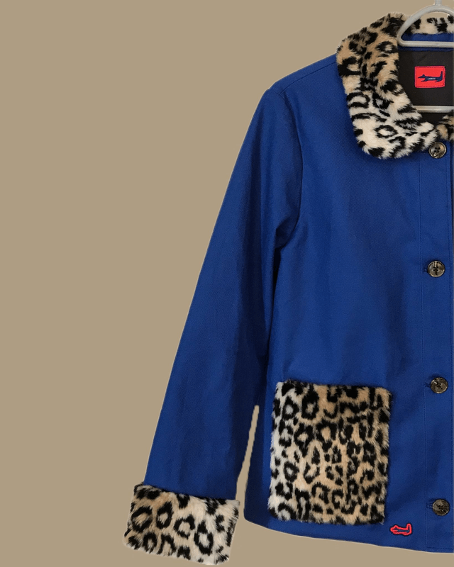 Veste bleu de travail/léopard