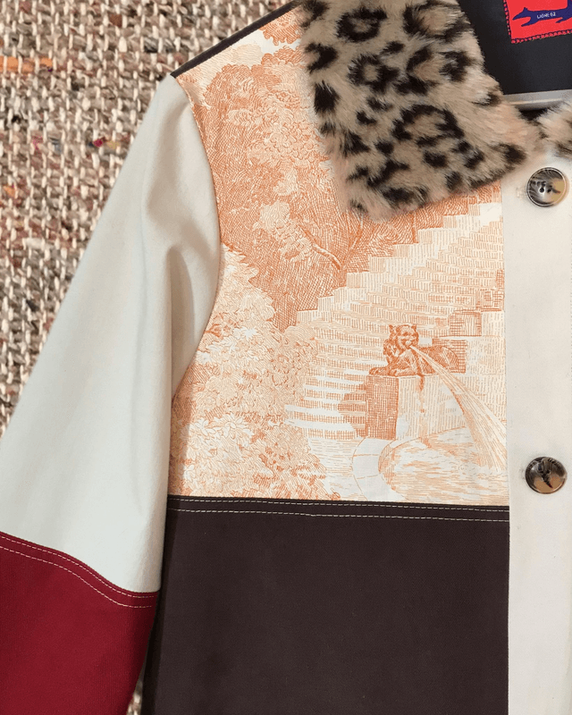 Veste patchwork léopard