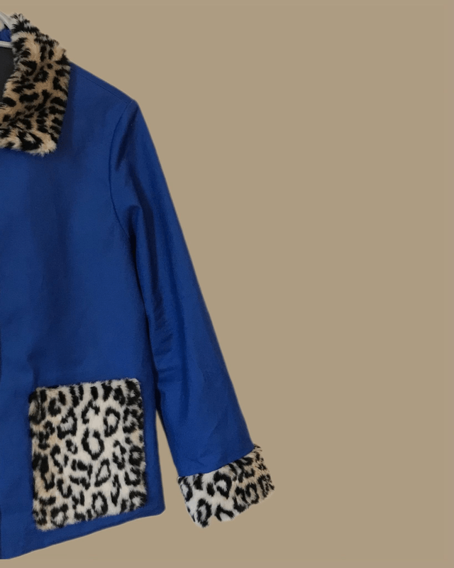 Veste bleu de travail/léopard