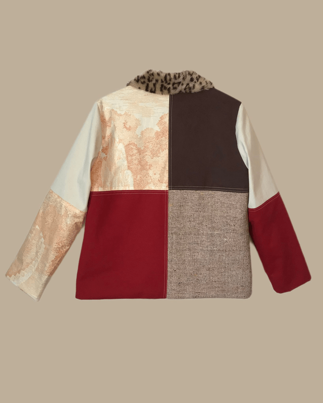Veste patchwork léopard